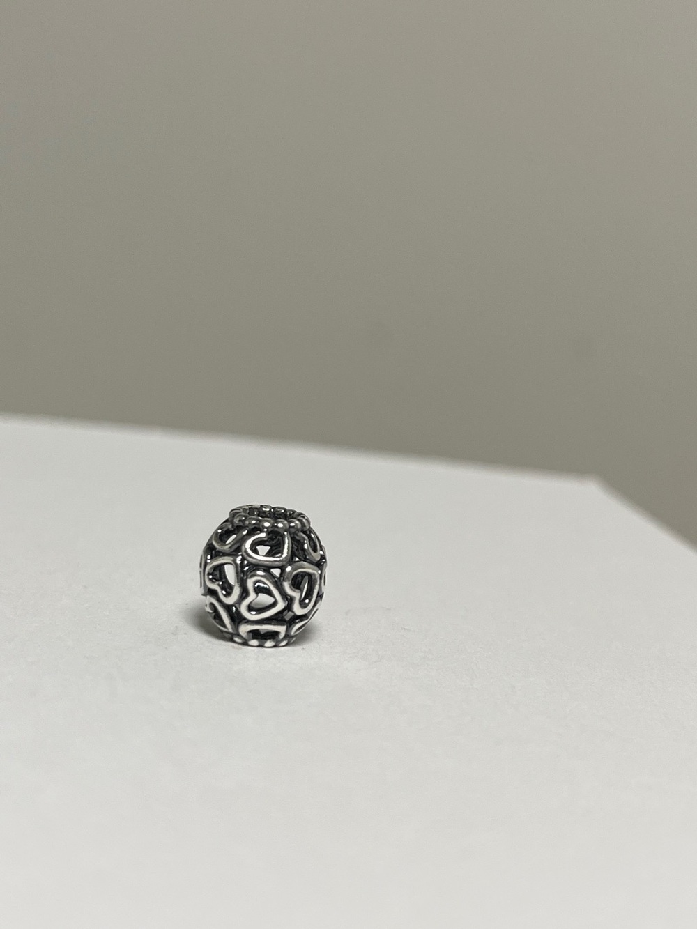 Pandora Silver Filigree Heart Bead Charm